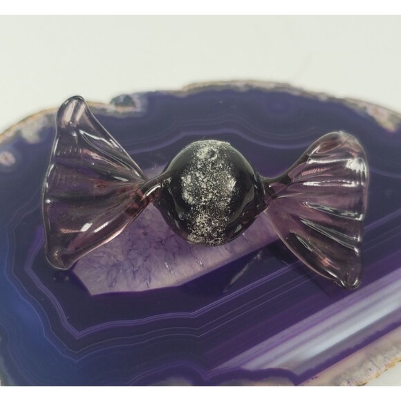Vintage 1960's Murano Art Art Glass Candy Amethyst Purple White Rare - Picture 8 of 8